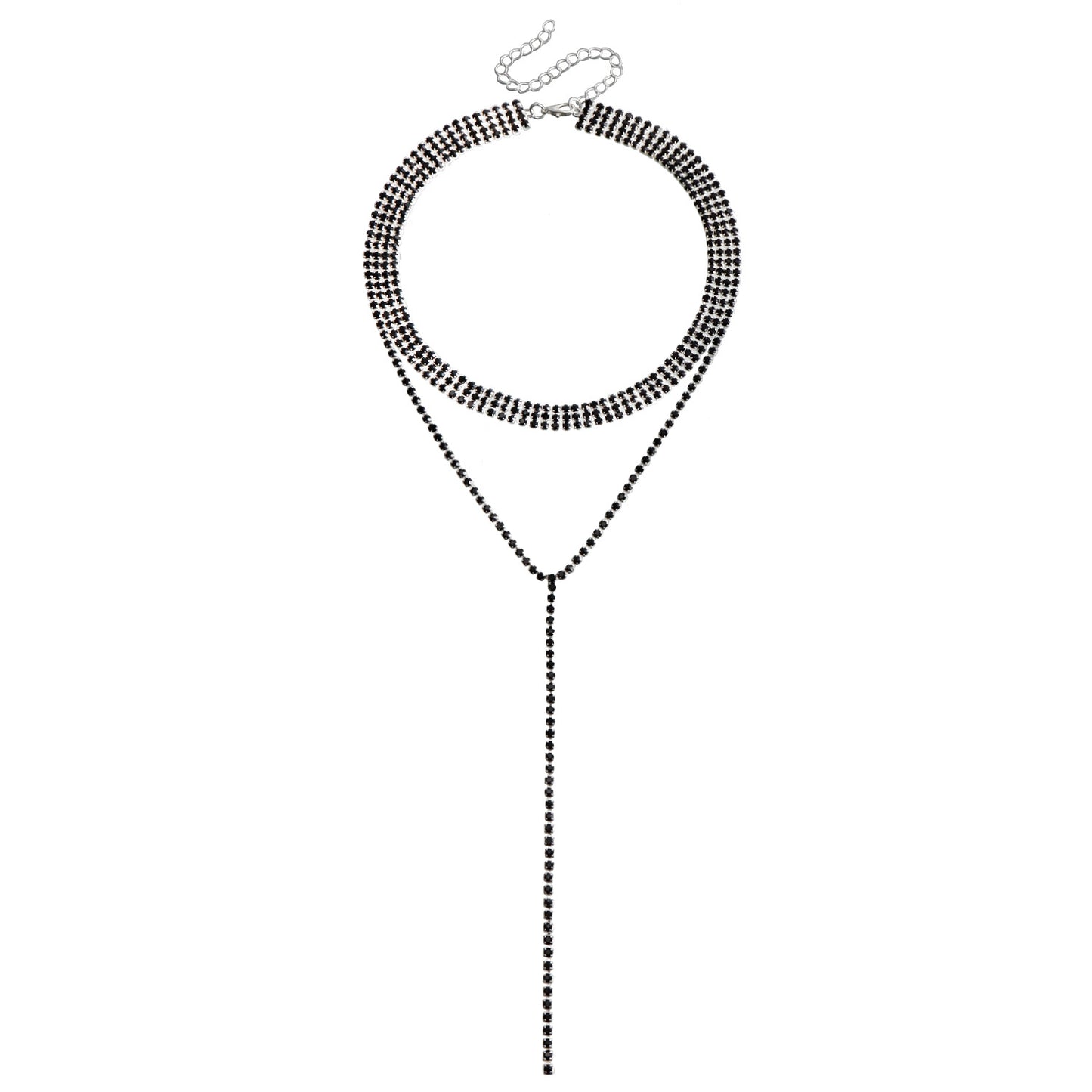Geometric Style Long Layered Tassel Necklace for Women with Alloy Base and Electroplated Finish