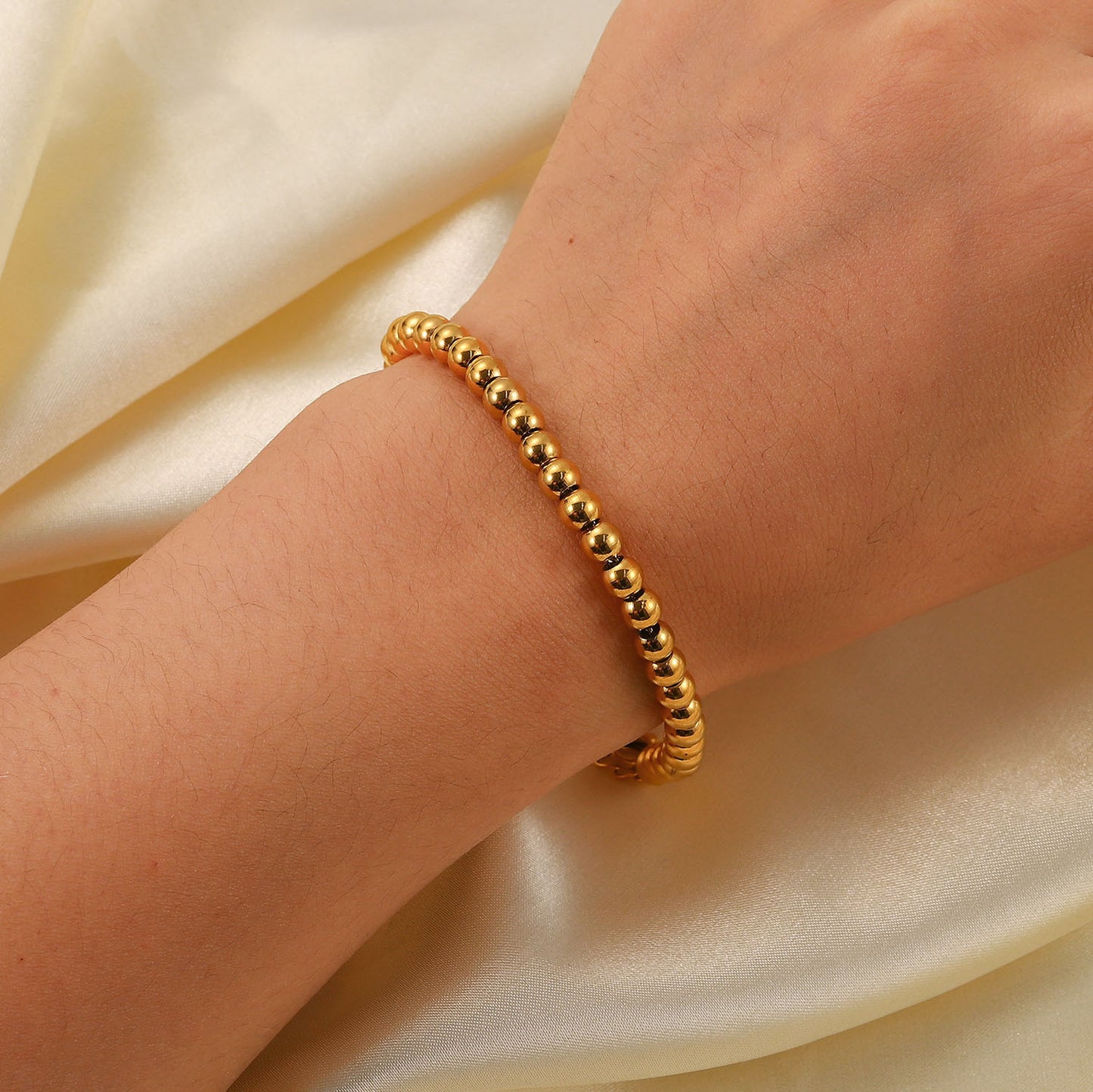 INS Style Geometric Stainless Steel Bracelet with 18K Gold Plating for Women