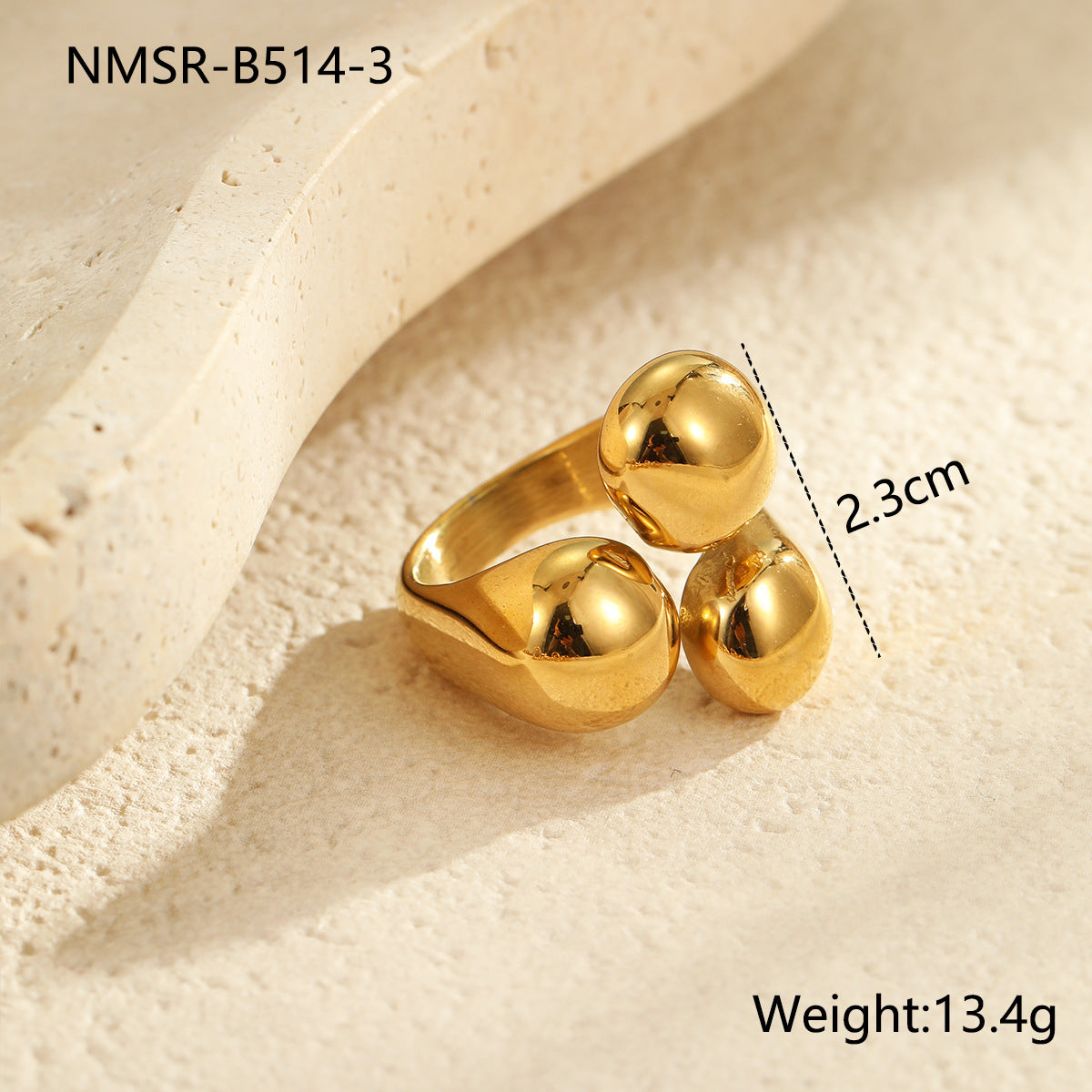 Anillo minimalista geométrico de acero de titanio para mujer con acabado chapado, banda personalizada de acero inoxidable de alta gama