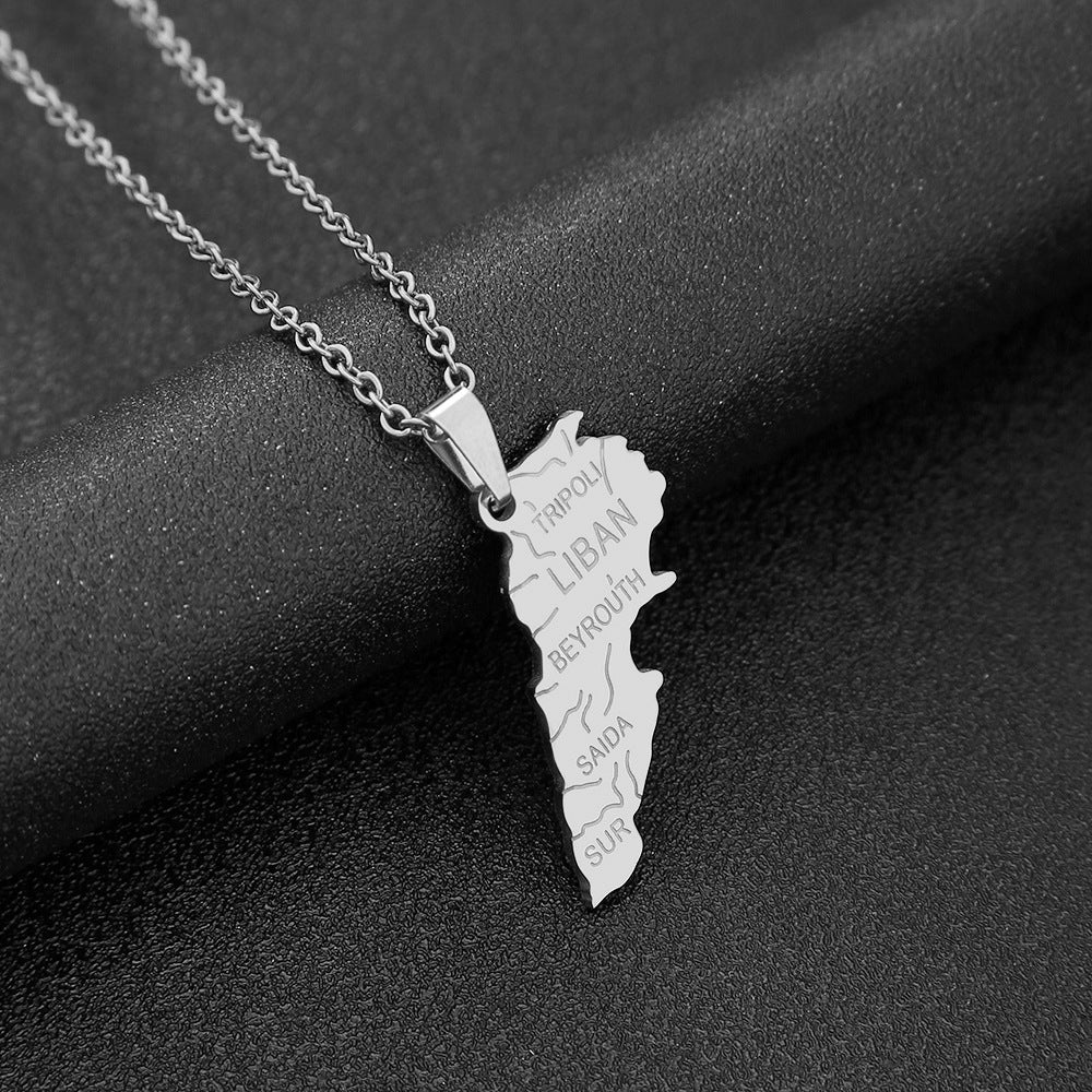 Collana Pendente Geometrica Vintage in Smalto per Unisex Acciaio Inossidabile e Titanio con Catena a O Gioielli