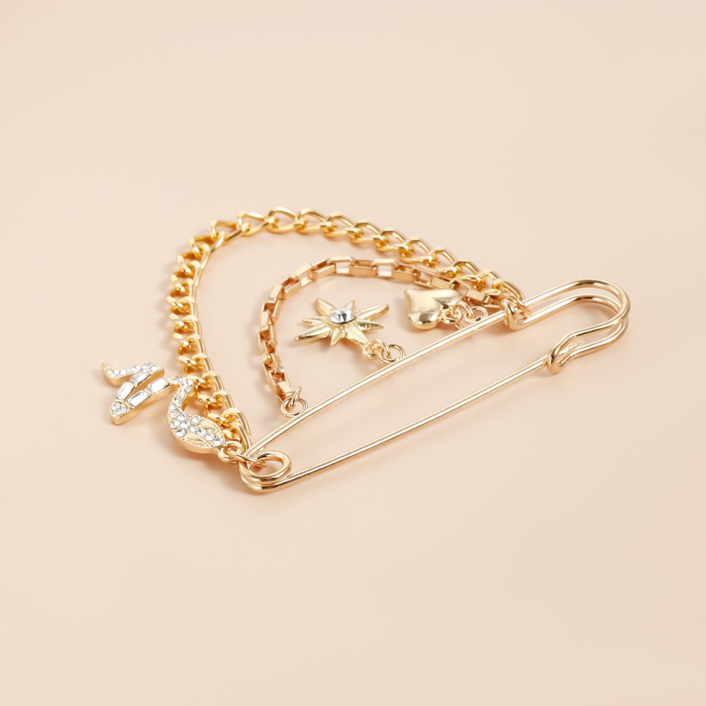 Broche de aleación en forma de corazón con diseño floral vintage y motivo de serpiente para mujer, accesorio de moda electrochapado