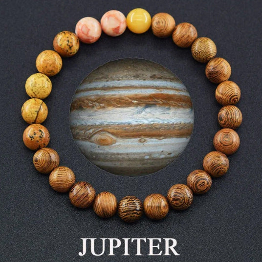 Elegant Natural Gemstone Round Beaded Bracelet Unisex Geometric Stretch Bangle Gift