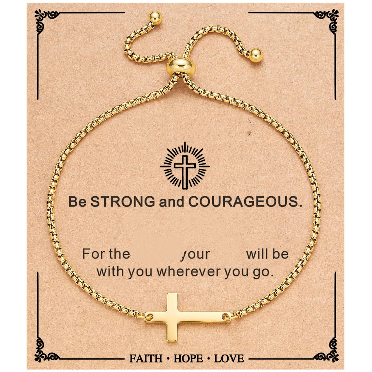 Minimalist Cross Stainless Steel Adjustable Bracelet for Women