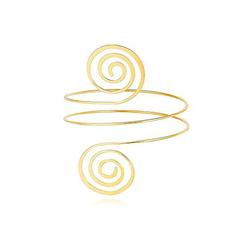 Minimalist Elegant Leaf Design Plated Iron Adjustable Arm Cuff Bracelet with Tassel