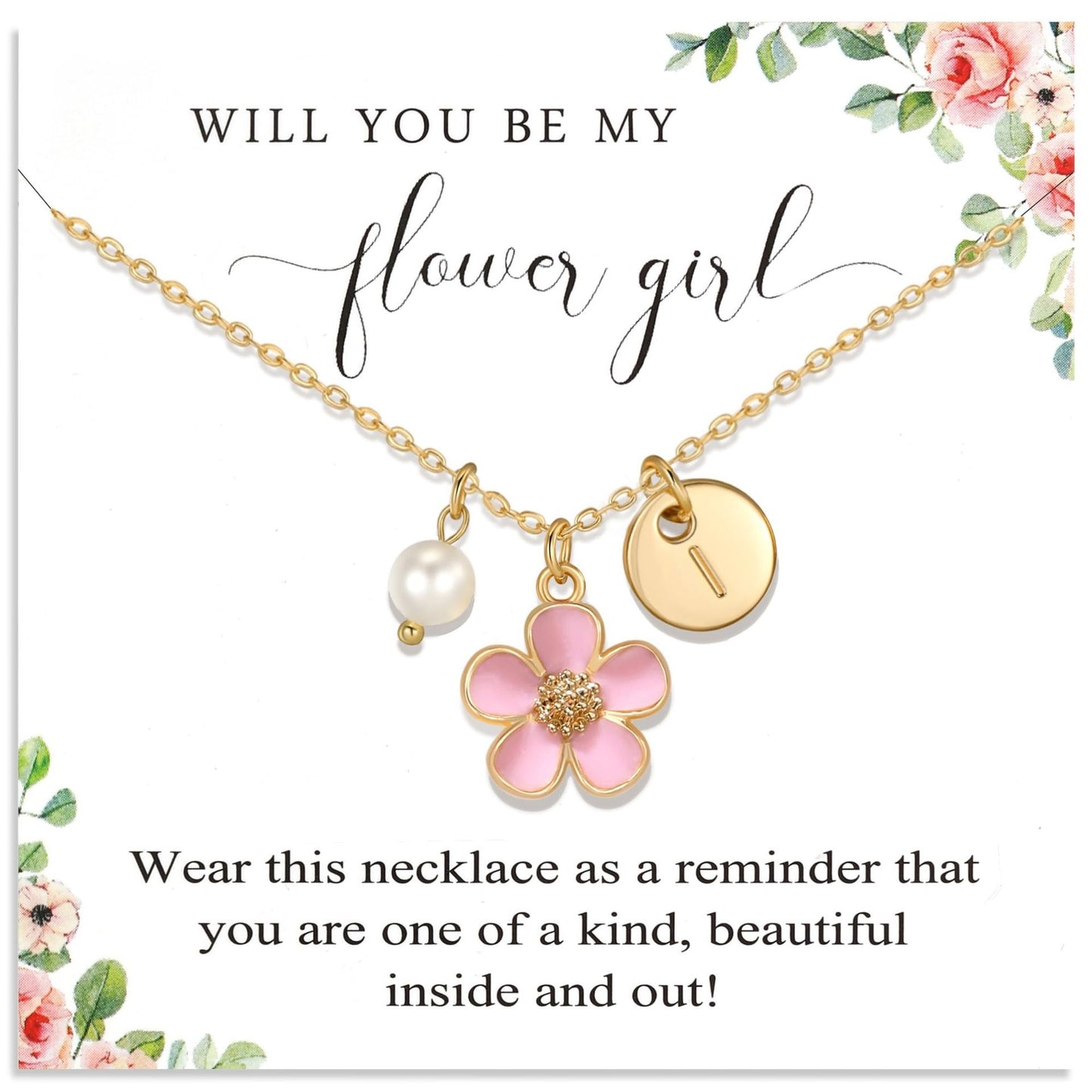 Sweet Alphabet Letter Alloy Pendant Cable Chain Necklace for Kids Teens