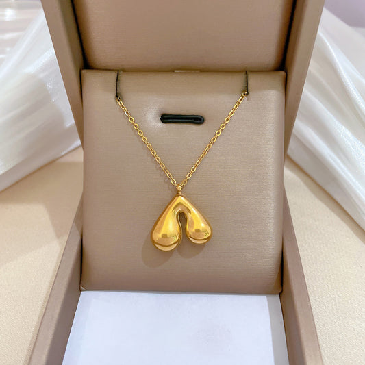 Minimalist Geometric Titanium Steel Pendant Necklace with Gold Plating for Women and Men