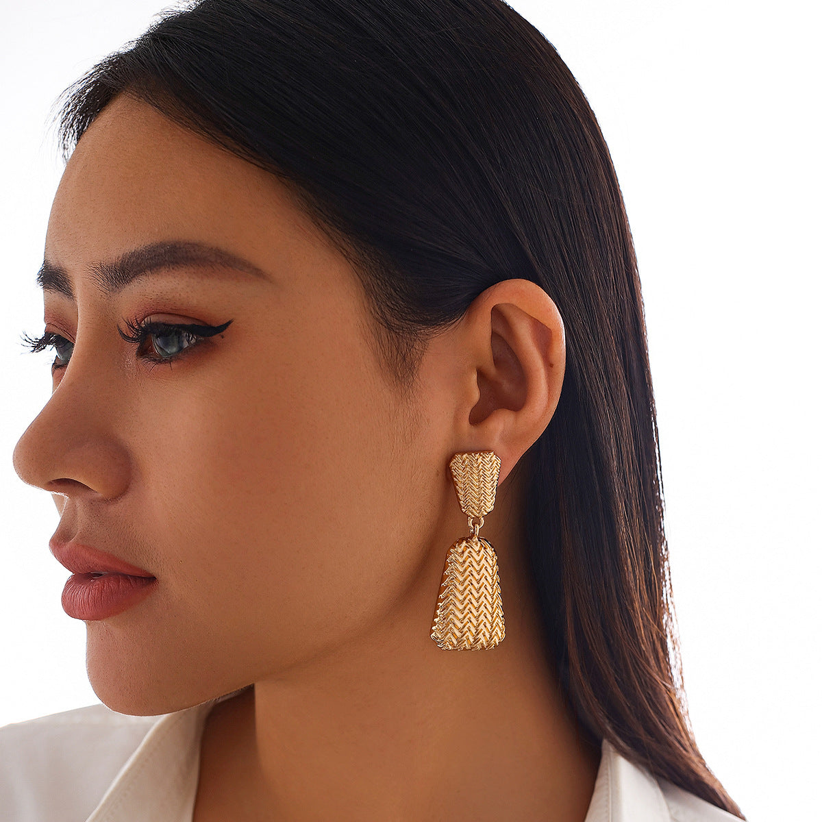 Minimalist Geometric Square Alloy Plated Earrings for Women