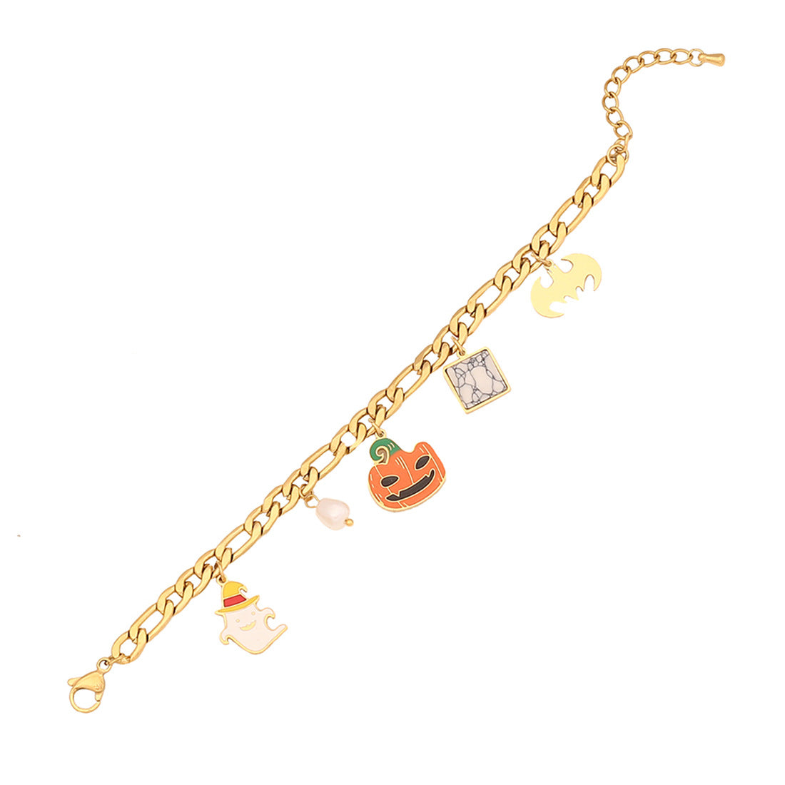 Collana giocosa a tema Halloween in acciaio inossidabile con finitura galvanizzata per donna