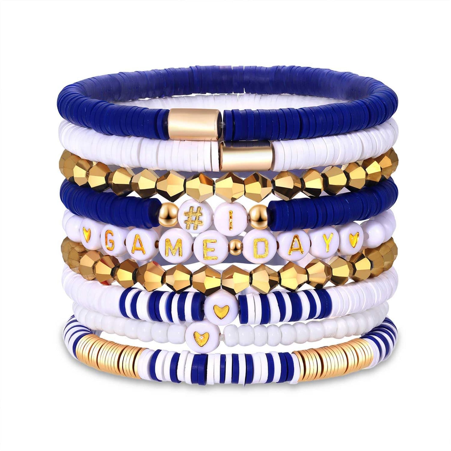 Bohemian Sporty Letter Resin Beaded Stretch Bracelet Unisex