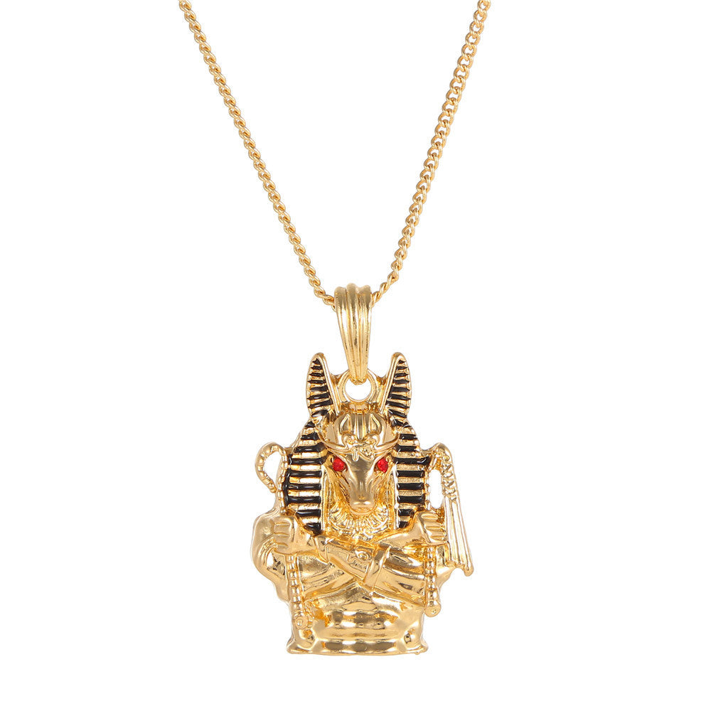 Vintage Geometric Drip Oil Alloy Pendant Necklace with Ball Chain for Unisex