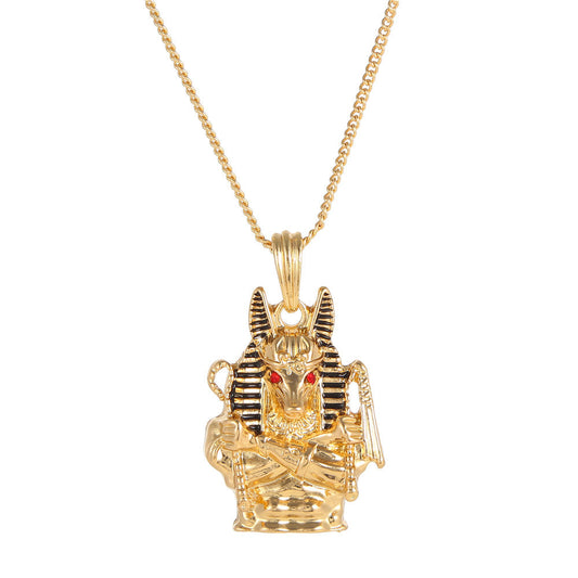 Vintage Geometric Drip Oil Alloy Pendant Necklace with Ball Chain for Unisex