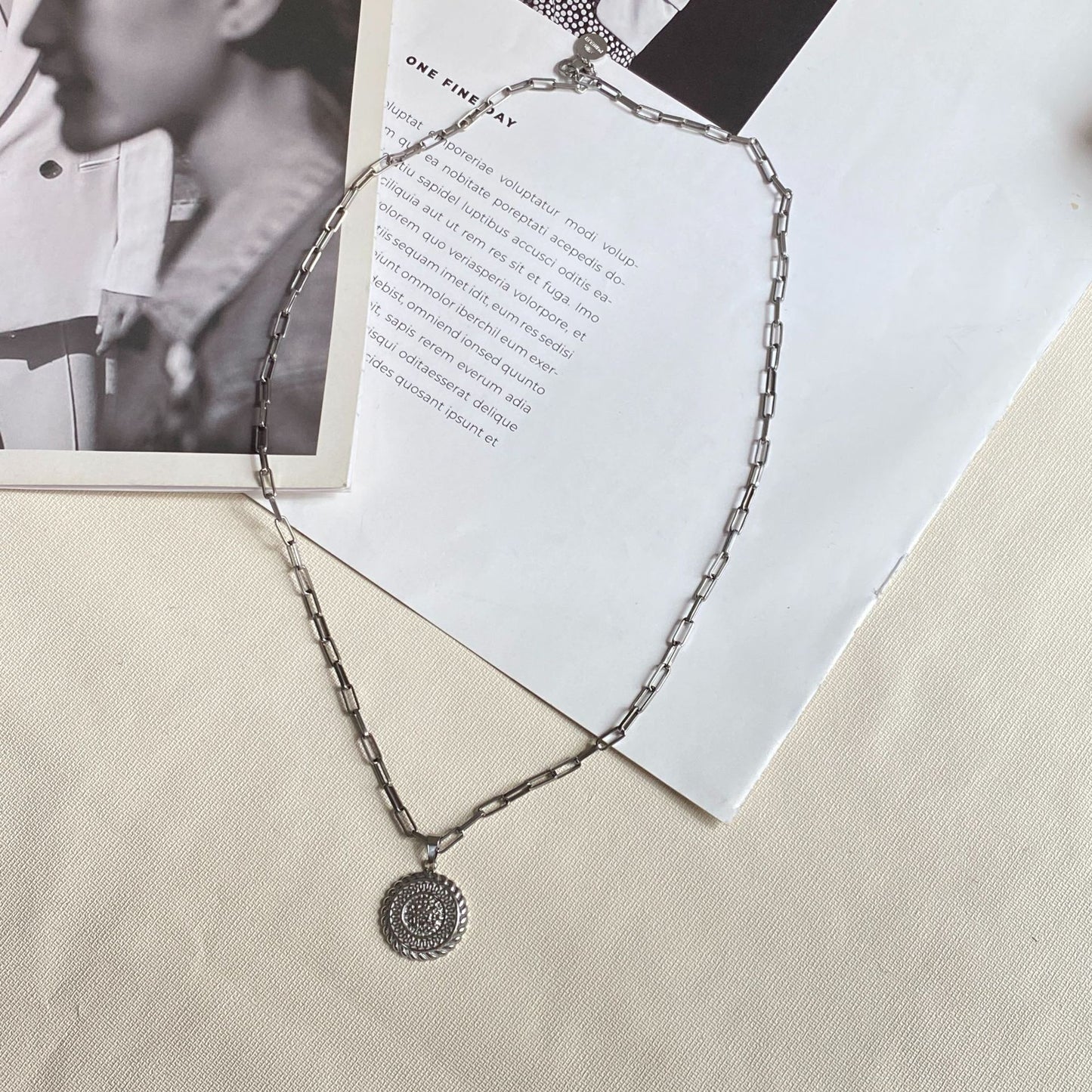 Vintage Sun Star Geometric Titanium Steel Plated Pendant Necklace for Unisex