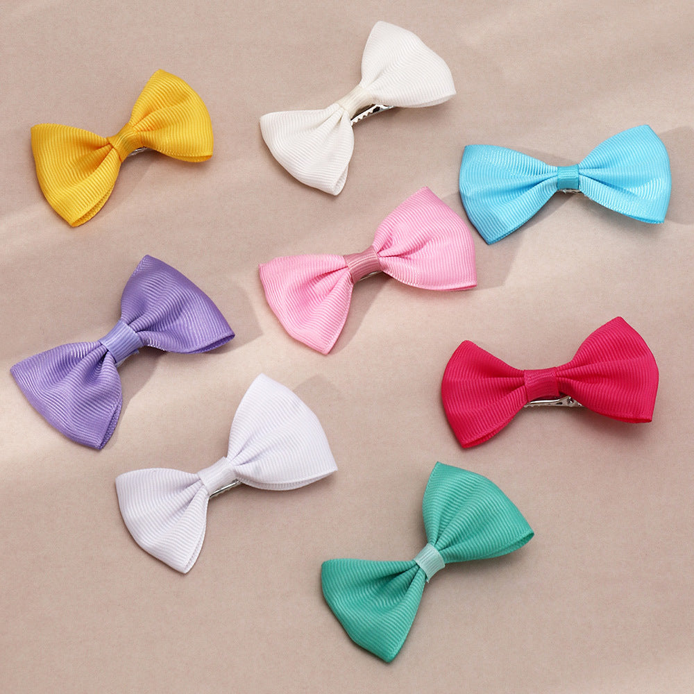 Set di fermagli per capelli lavorati a maglia per bambine, ispirato al design Sweet Kawaii, con forme geometriche e motivo Principessa Elsa, clip a becco d'anatra in tessuto fatte a mano