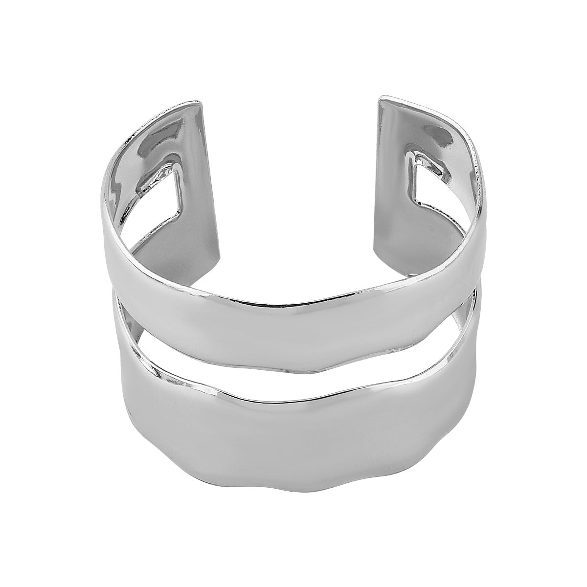 Bracciale rigido geometrico minimalista in metallo placcato da donna