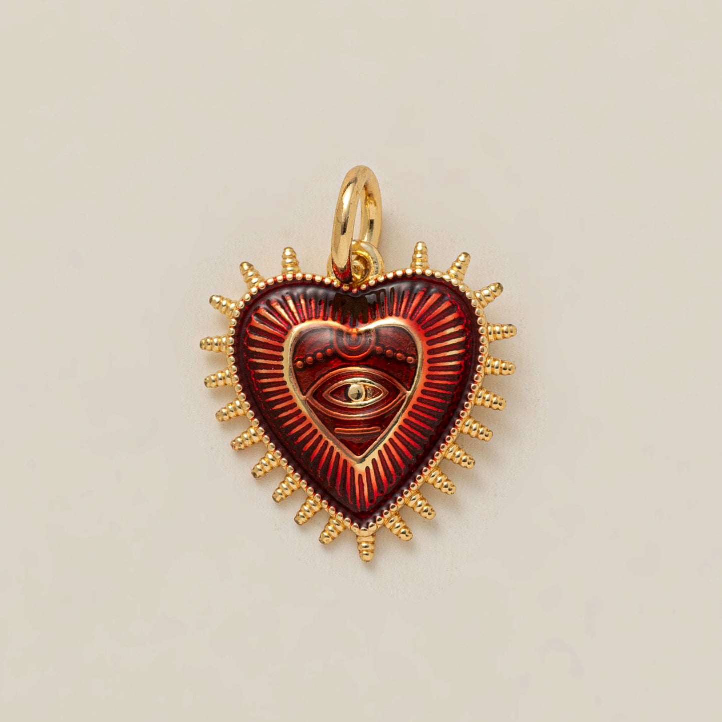 Vintage Heart Brass Plated Charm Bar