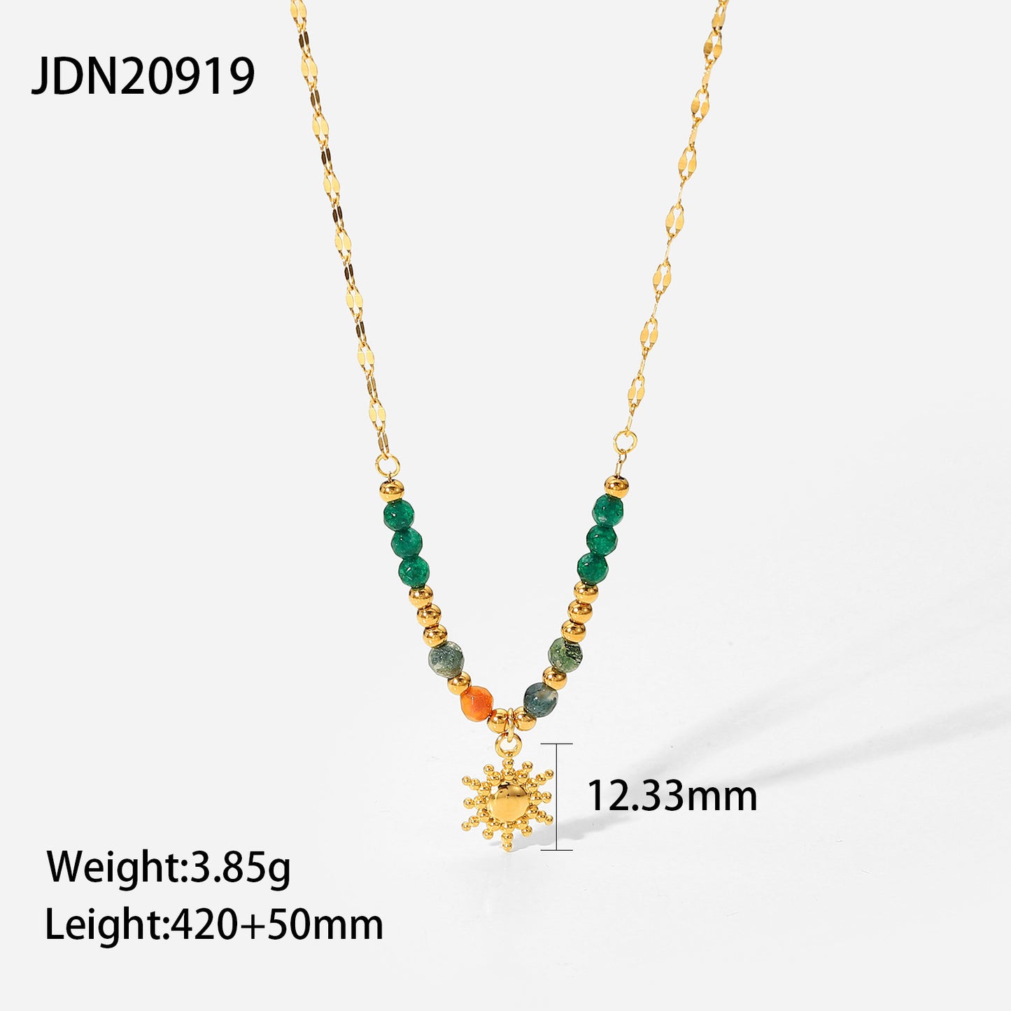 Minimalist Geometric Titanium Steel Pendant Stainless Steel Multi-layer Cable Chain Necklace for Women