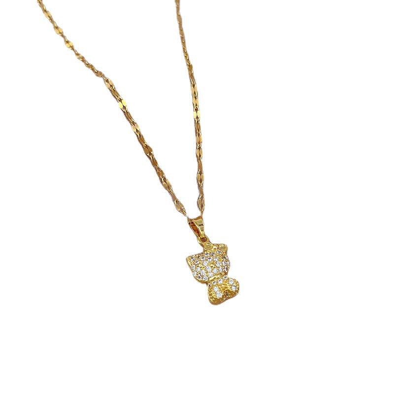 Collana Girocollo Lusso Esotico Geometrico in Acciaio al Titanio con Intarsio di Strass
