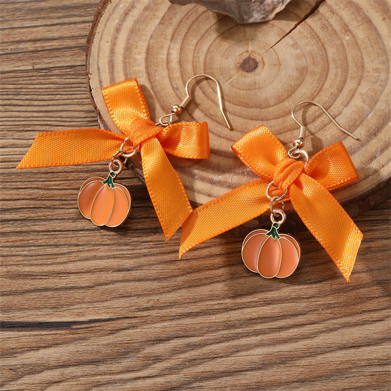 Pendientes Minimalistas de Resina en Forma de Lazo con Incrustaciones de Perlas, Estilo Princesa, para Niñas