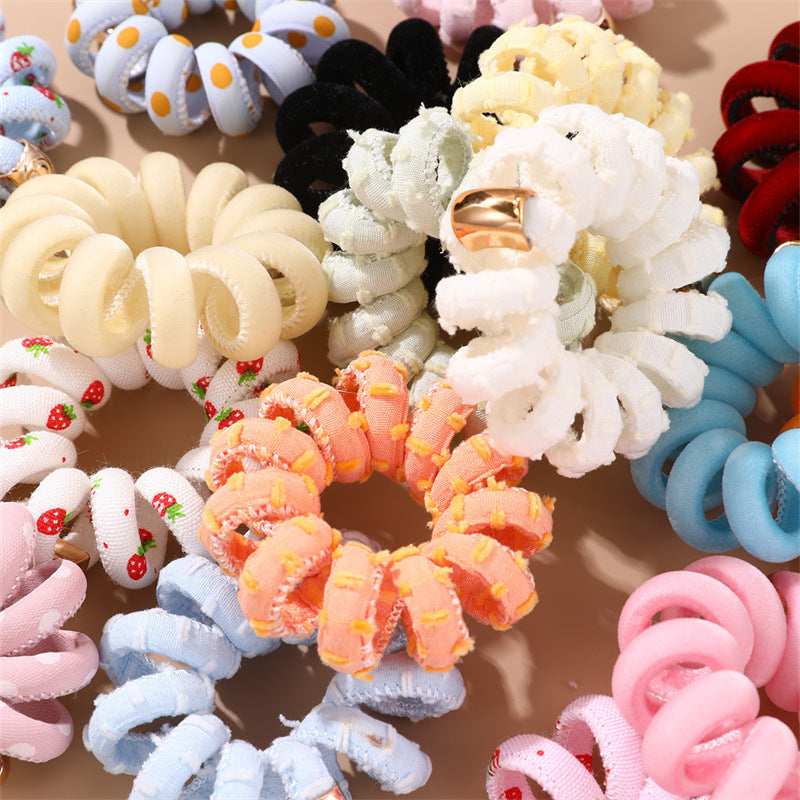 Cuerda de pelo minimalista con estampado de margaritas para niños con textura de punto y forma geométrica
