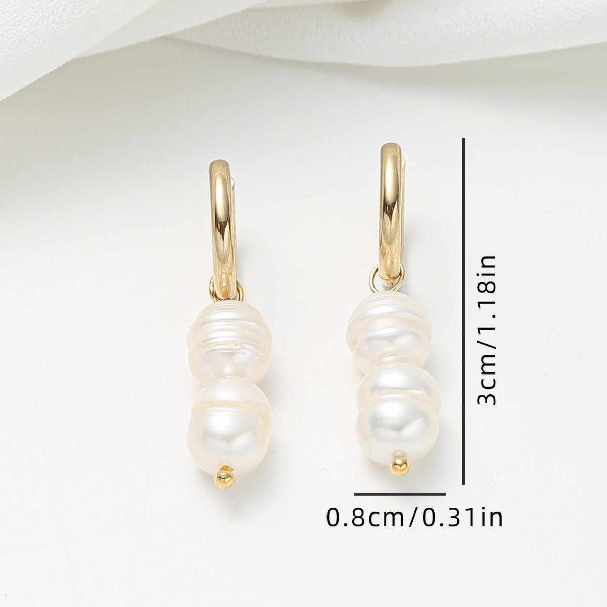Pendientes minimalistas de aleación con forma de lágrima e incrustaciones de perlas para mujer