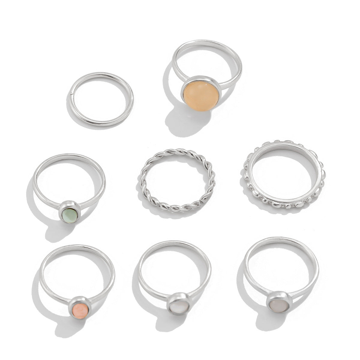 Punk Asymmetric Geometric Plated Alloy Ring for Women