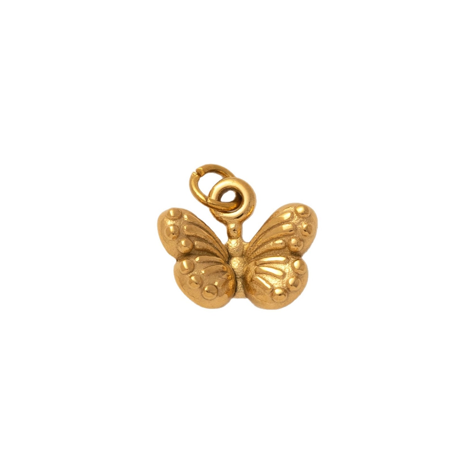 Vintage 18K Gold Plated Stainless Steel Butterfly Pendant Charm Bar PVD