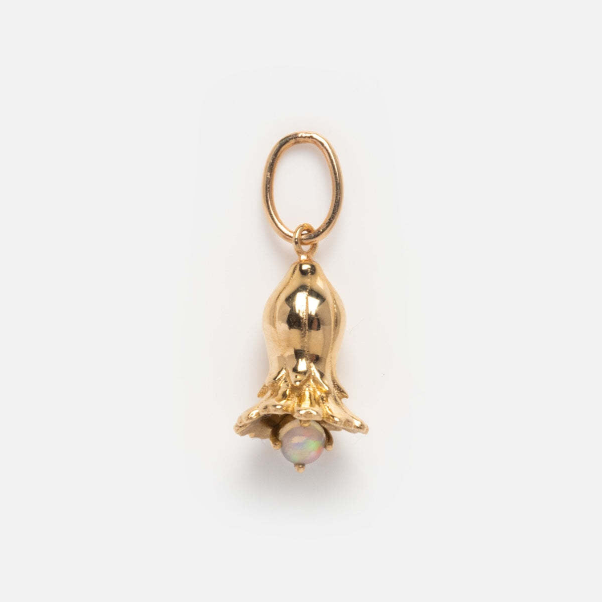 Floral Birthstone Necklace for December with Gold Plated Copper Pendant and Rhinestone Accents