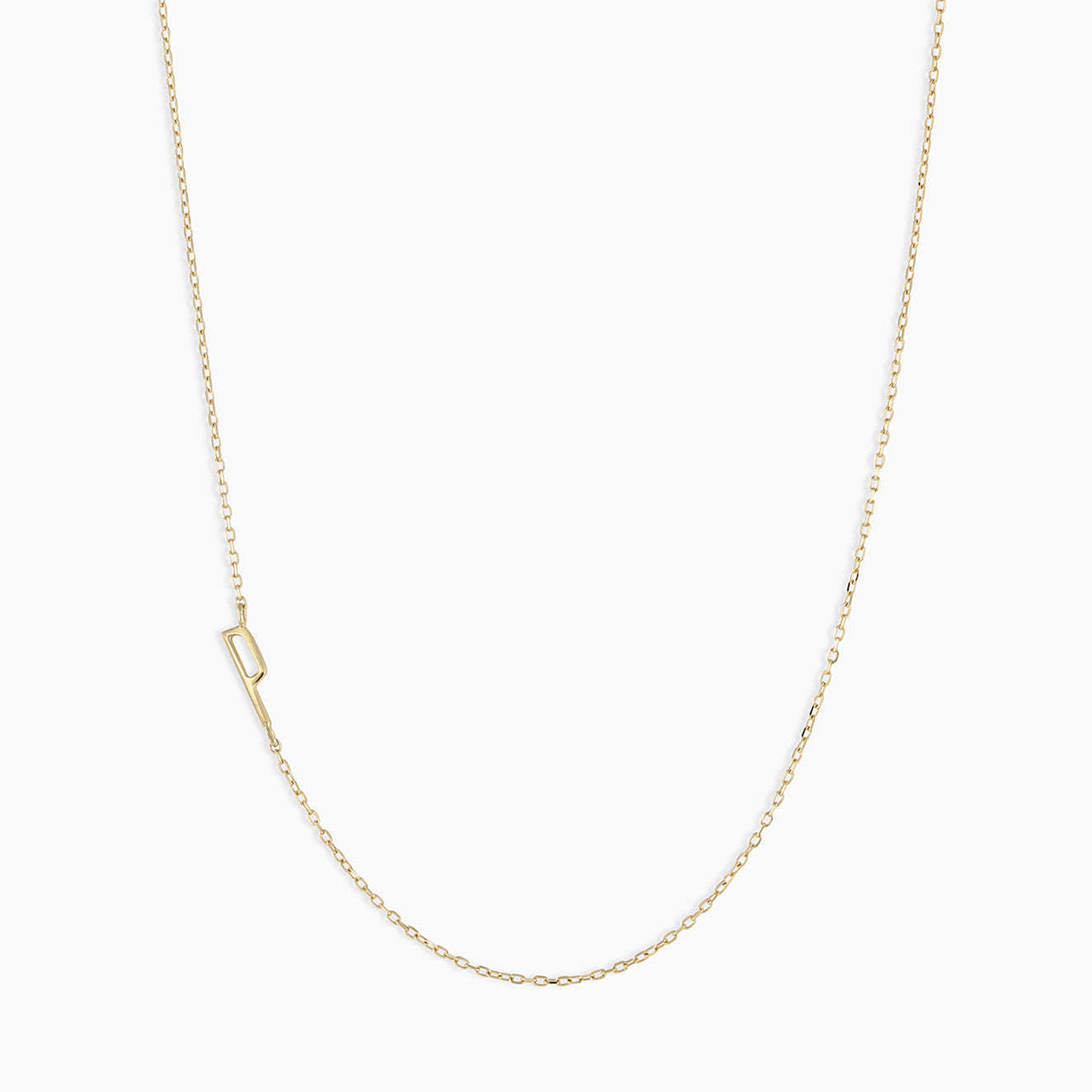Collana con ciondolo a lettera maiuscola minimalista in acciaio inossidabile da donna con catena a maglie e finitura placcata