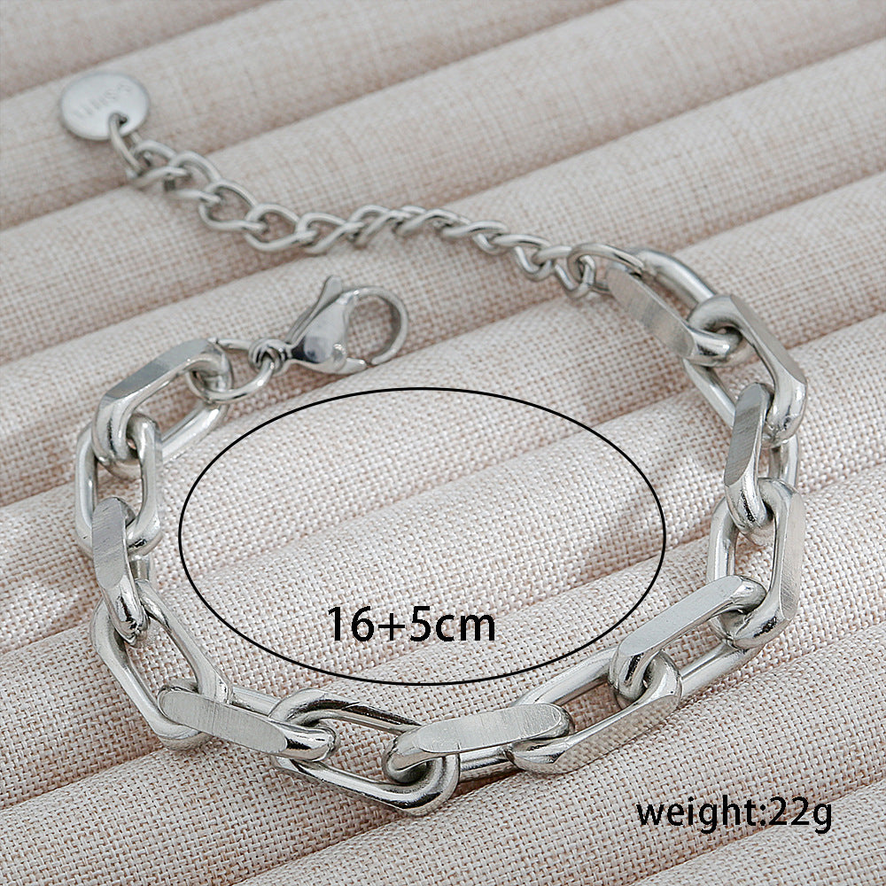 Bracciale Hip Hop minimalista a forma di U placcato in oro 18 carati in acciaio inossidabile per uomo e donna