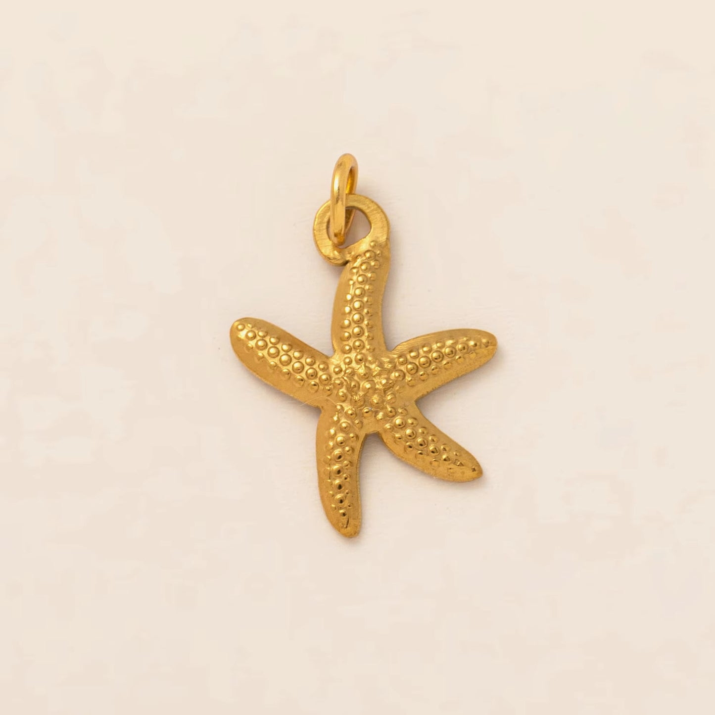 Vintage 18K Gold Plated Stainless Steel Starfish Shell Charm Bar for Women