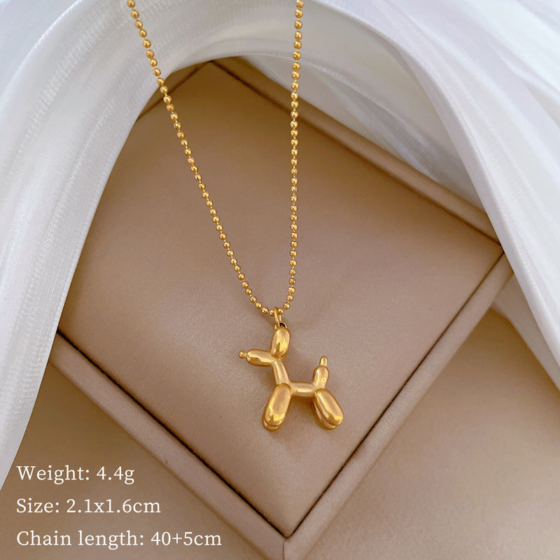 Collana con pendente geometrico minimalista in titanio e acciaio placcato unisex