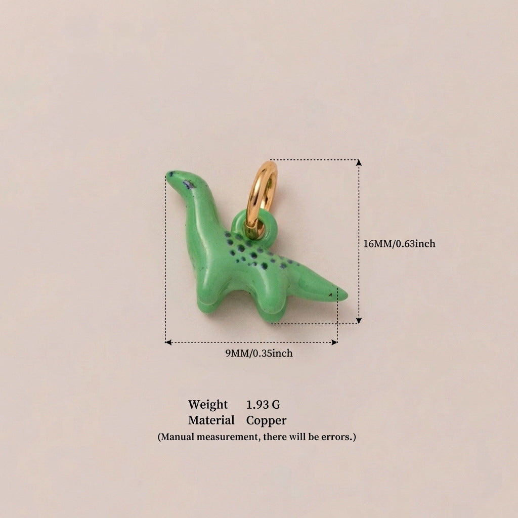 Minimalist Colorful Animal Drip Oil Plated Stainless Steel Pendant