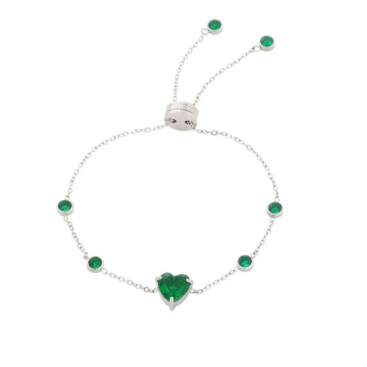 Fashionable Minimalist Starry Sky Heart-Shaped Rhinestone-Inlaid Titanium Steel Bracelet for Women with Plated Finish