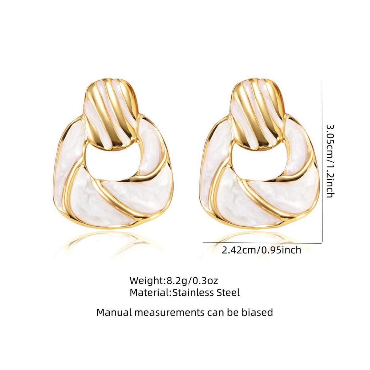Elegant Colorful Drip Oil Geometric Stainless Steel Earrings for Women
