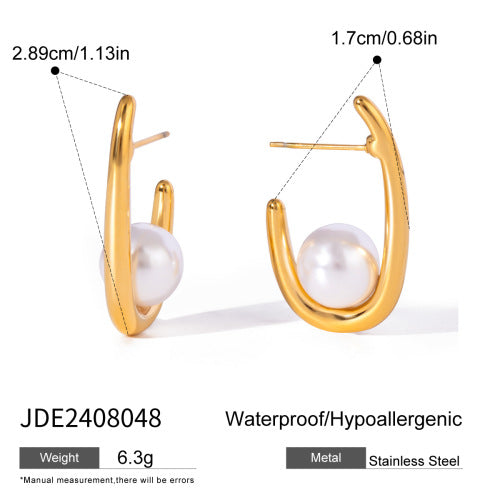 Orecchini a Cerchio Minimalisti Geometrici in Acciaio Inossidabile Placcato da Donna