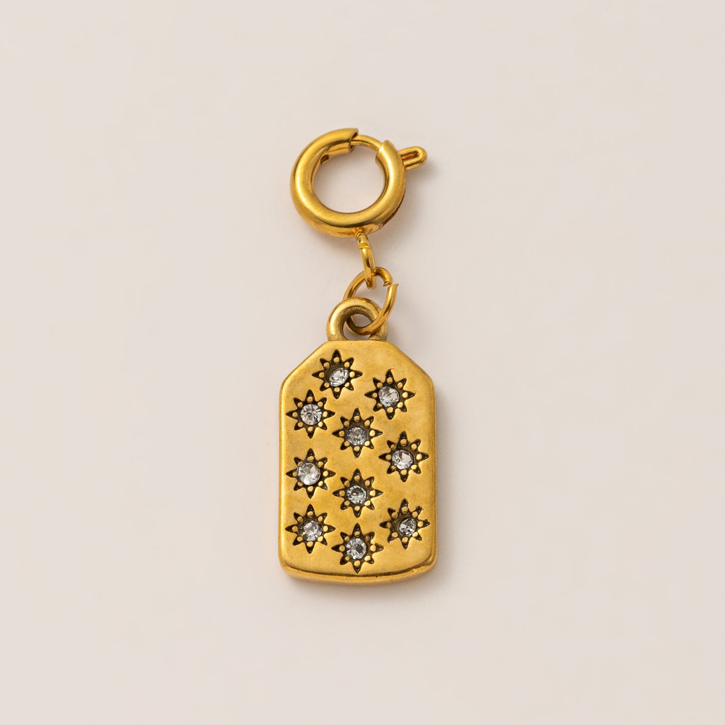 Sweet Vintage Micro-Paved Cubic Zirconia Moon and Heart Stainless Steel Shoe Charm
