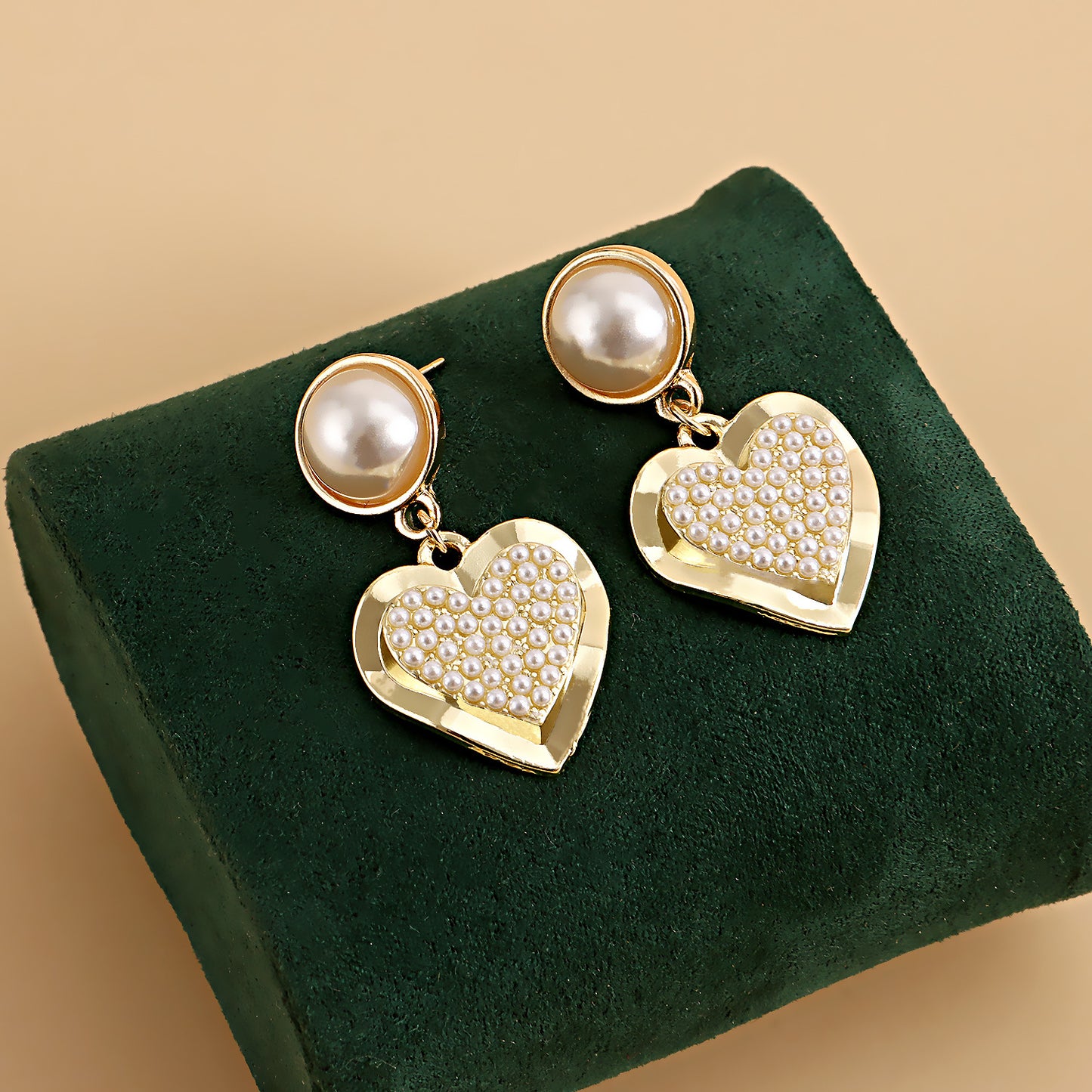 Minimalist Heart-Shaped Alloy Pendant Earrings with Gold Plating for Women