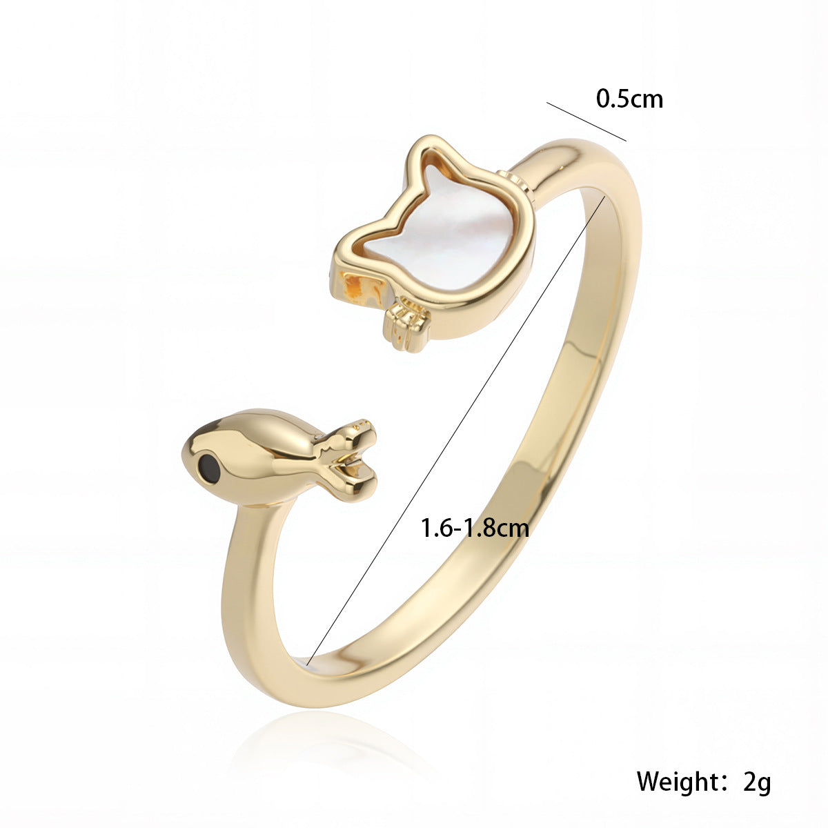 Minimalist 18K Gold Plated Geometric Cross Inlay Brass Ring for Women