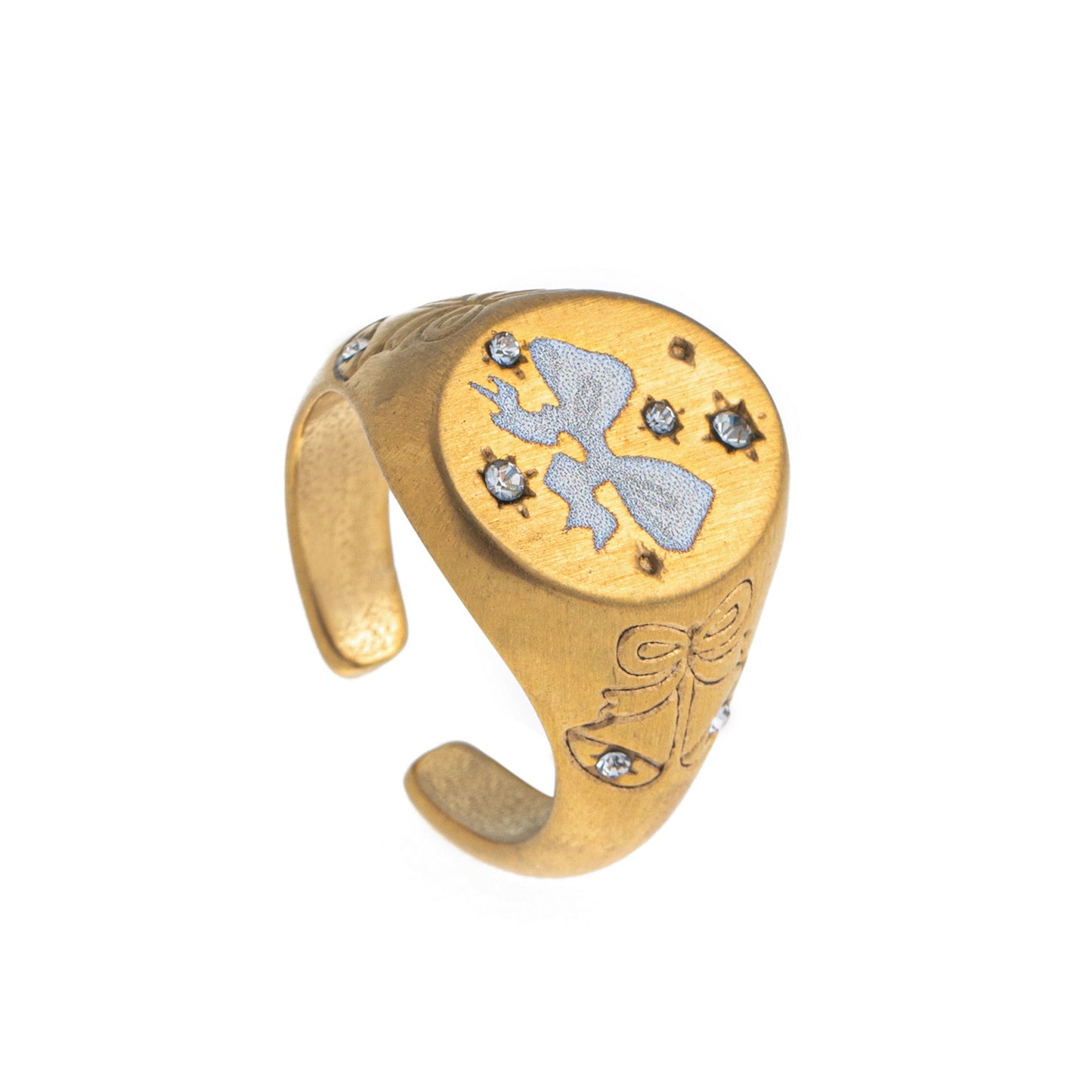 Fashion Heart Animal Stainless Steel PVD Ring