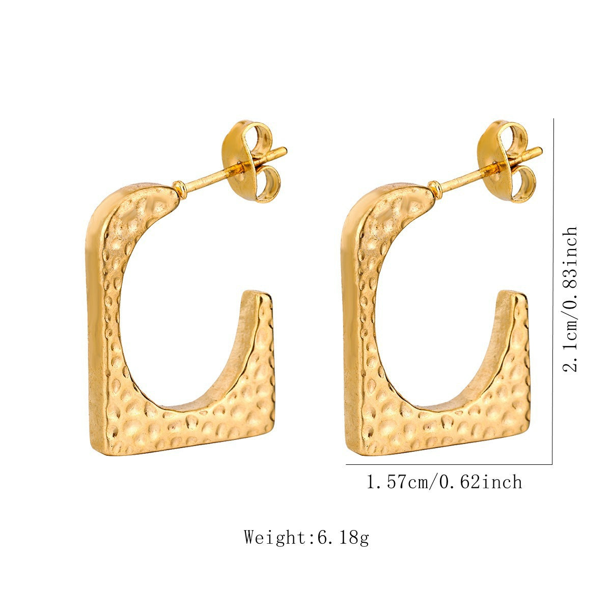 Orecchini da donna placcati in acciaio inossidabile a cuore geometrico elegante