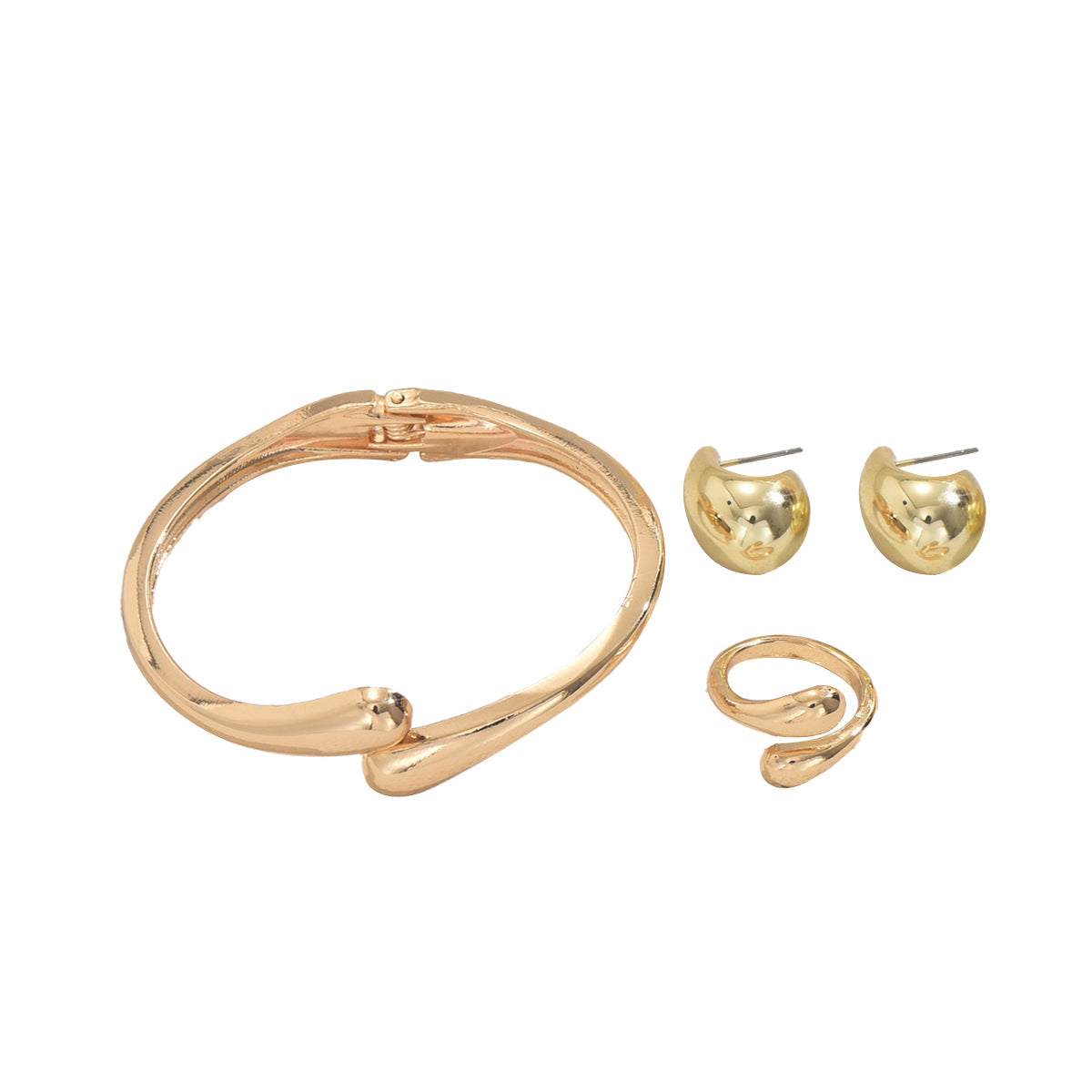 Pendientes de gota de agua geométricos con cuerpo de aleación y postes de acero inoxidable para mujer, joyería de moda de lujo galvanizada