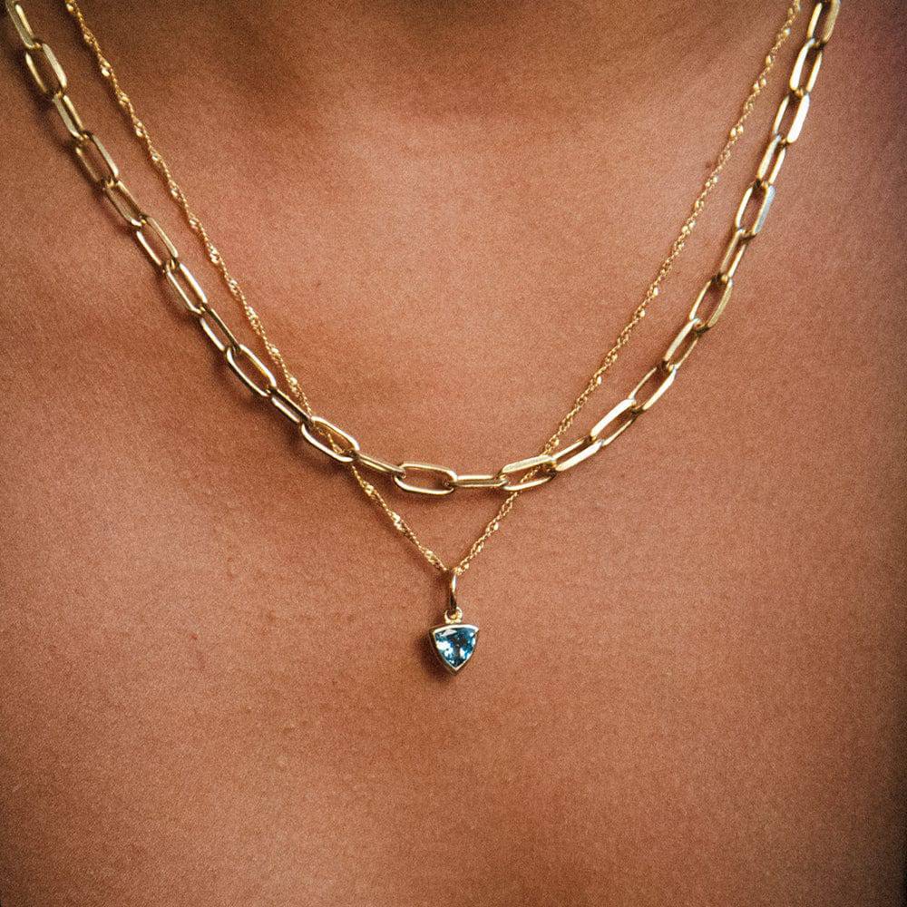 Minimalist Geometric 18K Gold Plated Titanium Steel Birthstone Pendant Charm Bar with Rhinestone Inlay for Women