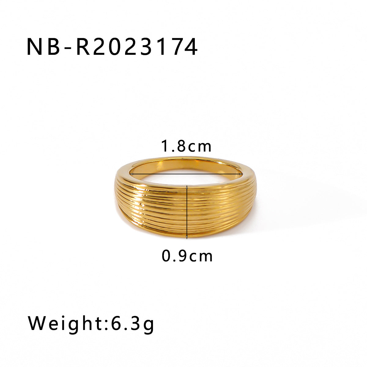 Anello geometrico in acciaio inossidabile placcato oro 18K, unisex, dal design contemporaneo e minimalista