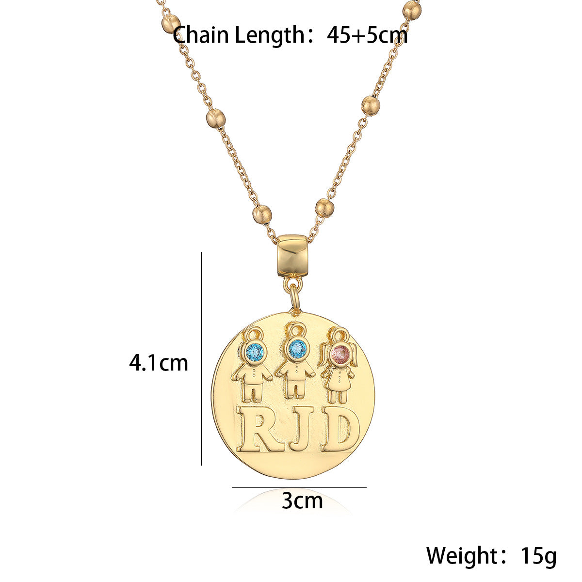 Minimalist Geometric Pendant Necklace for Unisex, Copper Base with 18K Gold Plating and Zircon Inlay