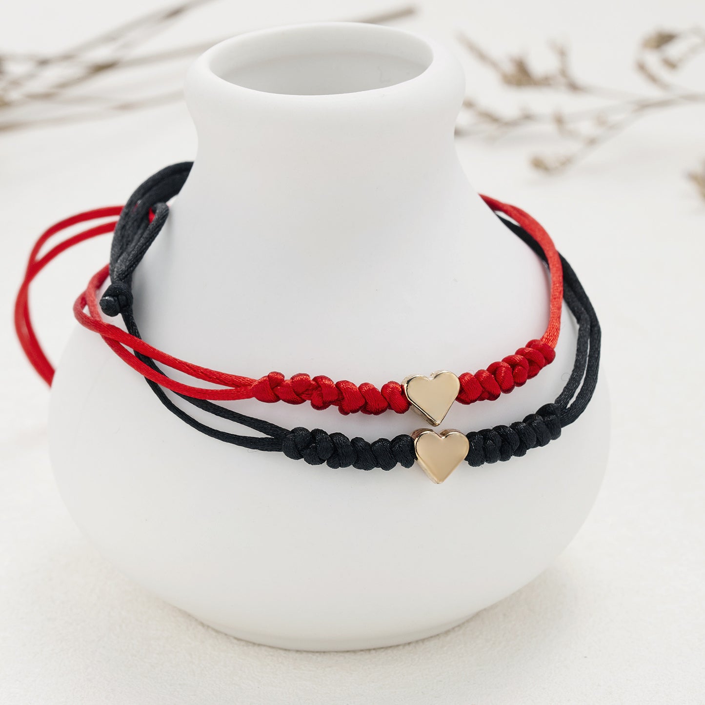 Fashion Elegant Handmade Bow Red Rope Adjustable Friendship Bracelet for Unisex