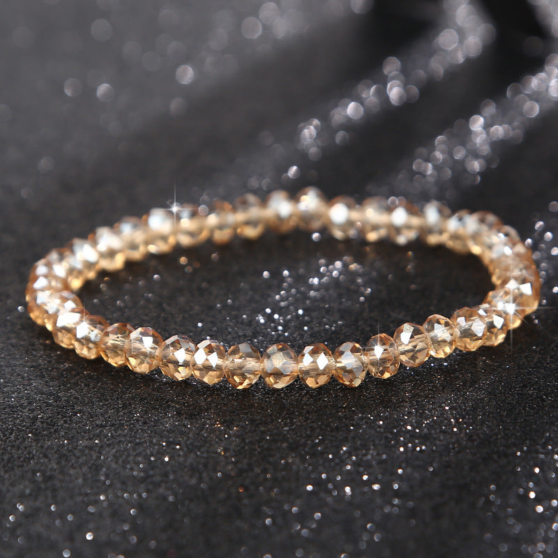 Sweet Minimalist Geometric Round Crystal Bracelet for Women