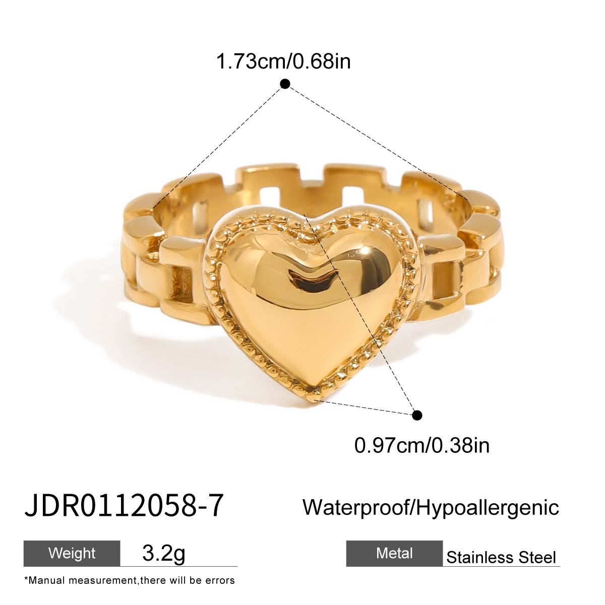 Orecchini a Cuore Minimalisti in Acciaio al Titanio con Intarsio di Strass e Finitura Placcata da Donna