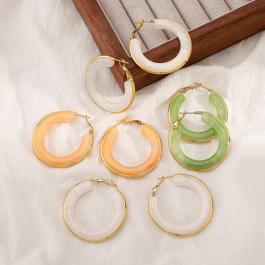 Pendientes de aro minimalistas de acero inoxidable geométricos con acabado pulido para mujer