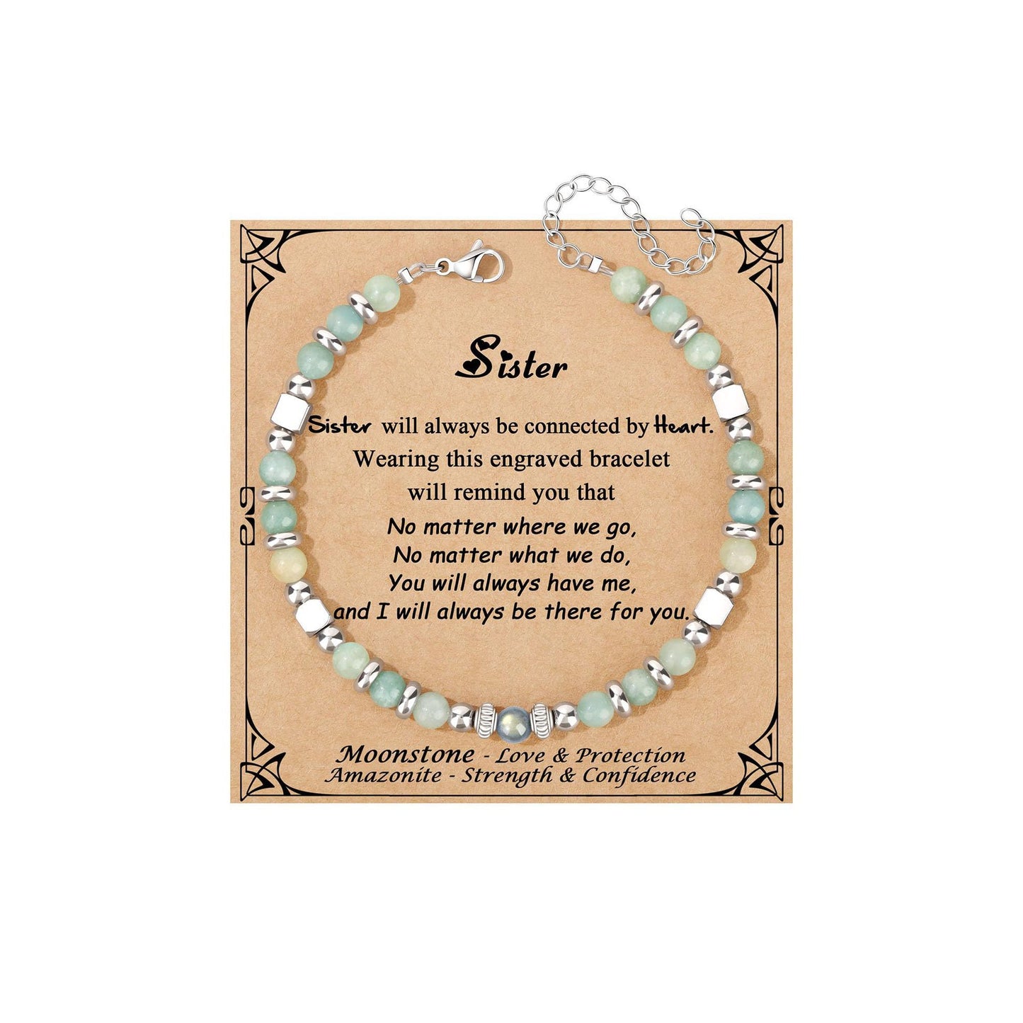 Fashion Stainless Steel Bracelet with 4mm Square Beads, Purple Imperial Stone and Lime Moonstone for Women