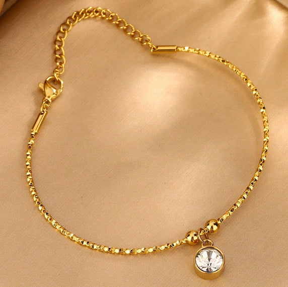 Elegant 18K Gold Plated Geometric Round Titanium Steel Bracelet